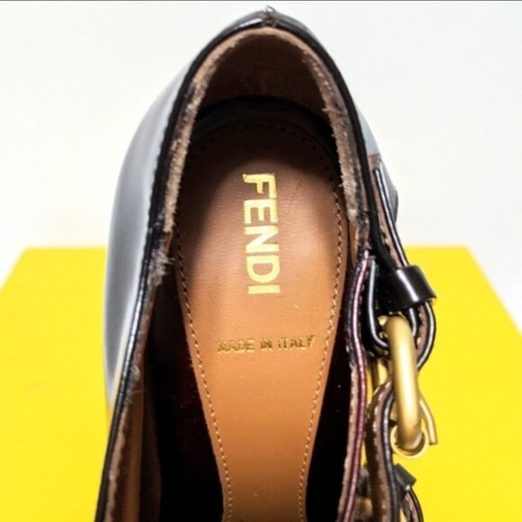 NIB FENDI Platform Monk Strap Leather Ankle Boots 37 - Picture 7 of 10